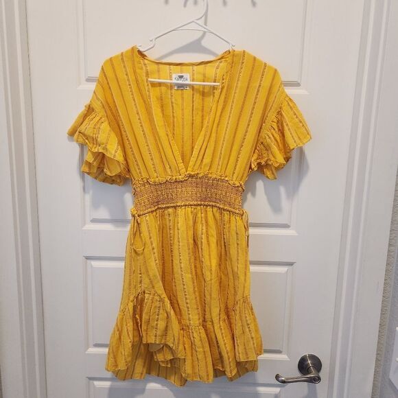 SAYLOR Dresses & Skirts - SAYLOR Adrianne Yellow Striped Mini Dress XS